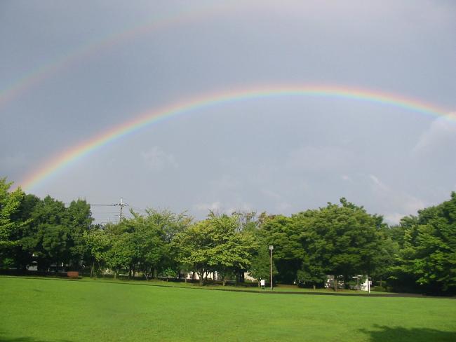画像　稲城中央公園で虹