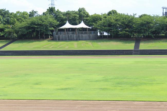 画像　稲城中央公園-真夏の陸上競技場