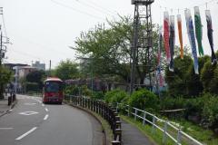 写真:押立堀公園と鯉のぼり