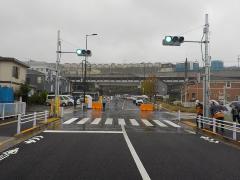 写真：稲城第三中学校南交差点横断路信号機