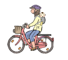 イラスト:幼児を乗せることができる場合 おんぶ
