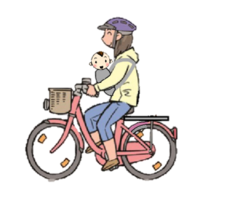 イラスト:幼児を乗せることができる場合 抱っこ