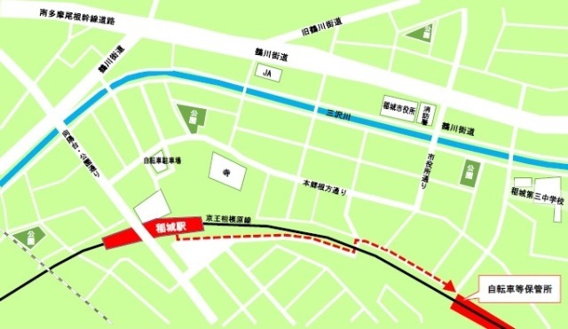 地図:自転車等保管場所案内図