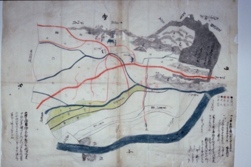 写真:大丸村絵図(芦川家文書96)