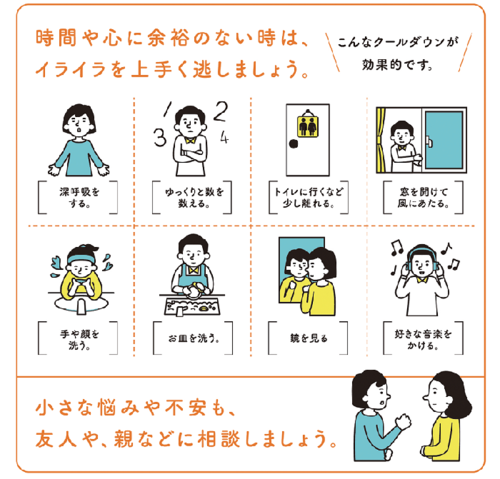 イラスト：こんなクールダウンが効果的です