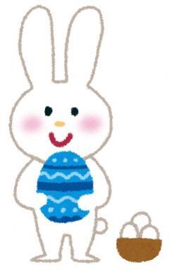 イラスト：卵を持っているうさぎ