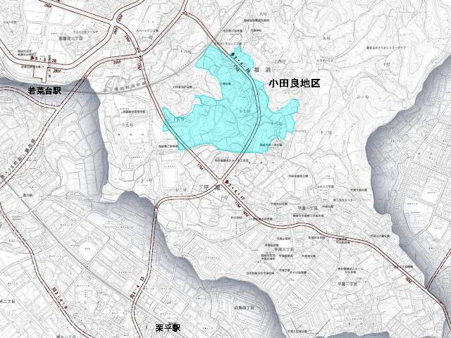 地図：小田良地区の位置図