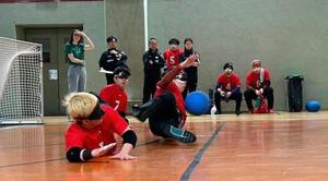 写真:競技中の萩原選手