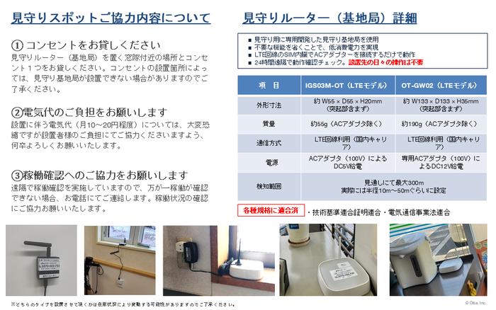 見守りスポットの協力内容とルーターについて