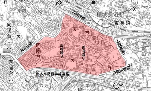 Map: Momura, Higashi-Naganuma, Omaru, Koyodai Area