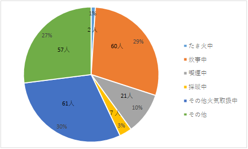 Breakdown of Deaths Due to Clothing Fires