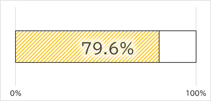 Graph of the application amount against the budget amount. As of February 4, 79.6% has been applied for. The next update of the graph is scheduled for late February.