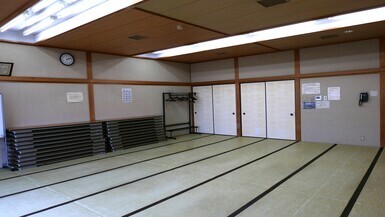 Shiroyama Community Center First Japanese-style Room Facing Away from Back Toward Entrance