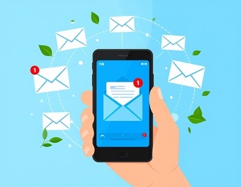 Imagen: Ilustración de un teléfono inteligente recibiendo un correo electrónico