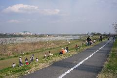 Foto: Área exterior del dique del río Tama