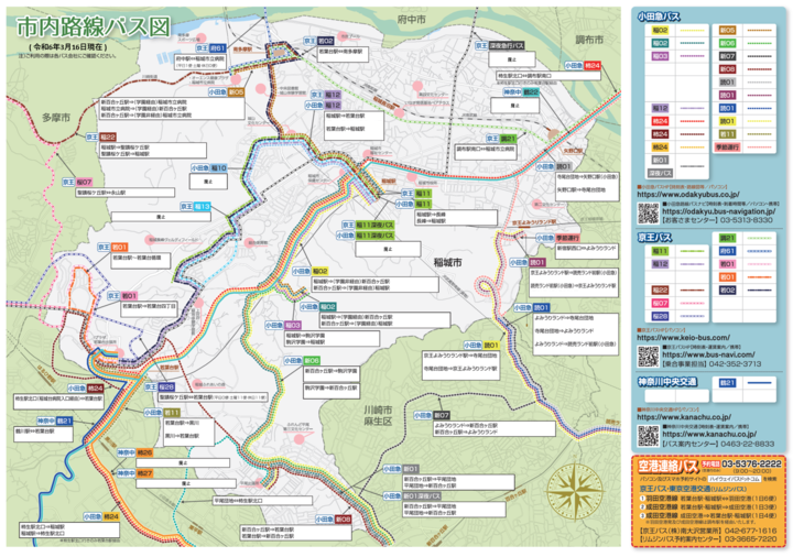 Foto: Mapa de las rutas de autobús dentro de la ciudad