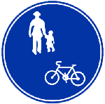 画像　「普通自転車歩道通行可」の標識