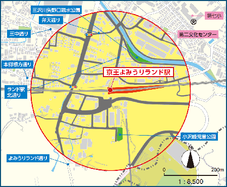 照片:京王讀賣樂園站周邊的路邊等禁煙區域